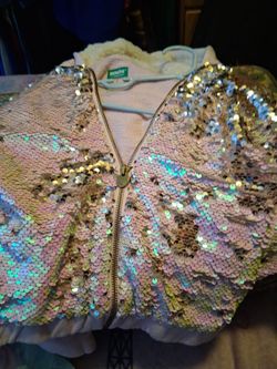 Girl Sequins jacket and skirt in pink