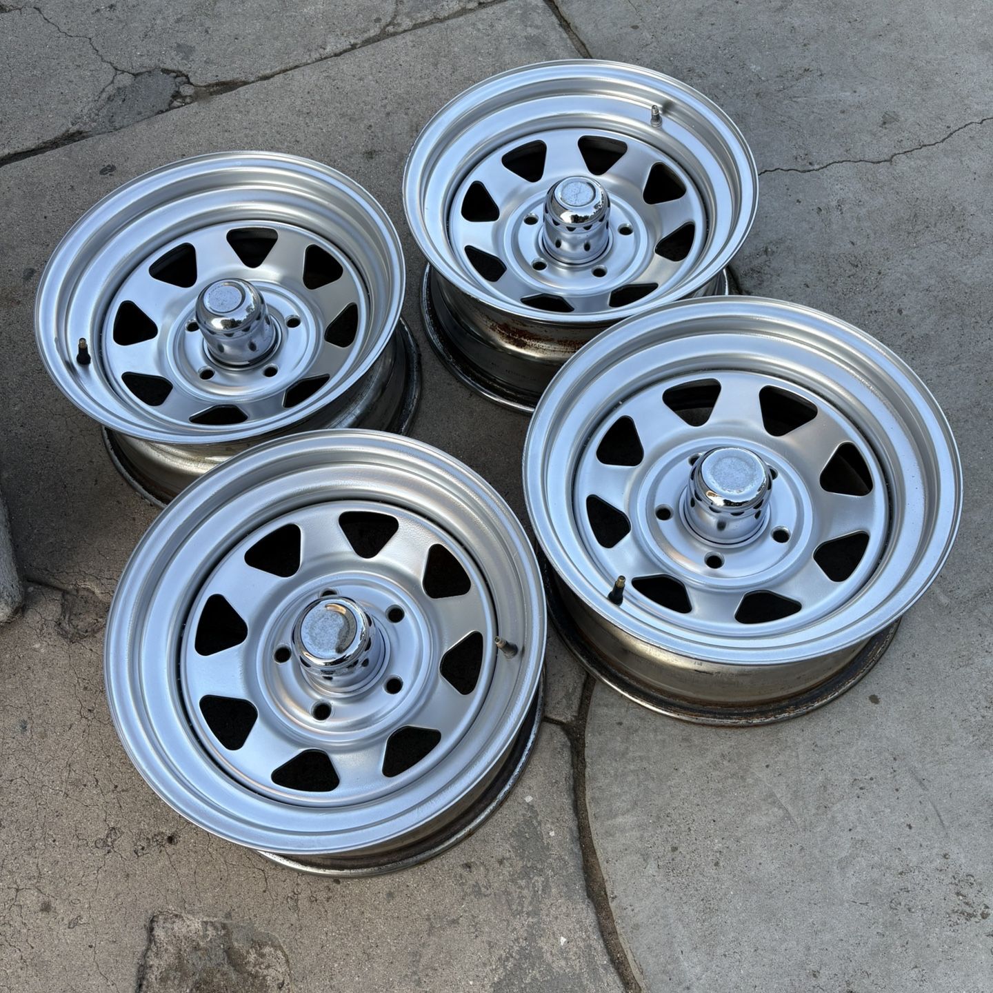 15 Inch Steelie Rims Chevy Van C10 C20 Silverado Cheyenne K5 Wheels for ...