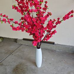 Fake Flowers Long Stem with vase