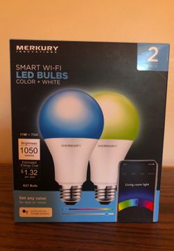 Merkury Innovations Smart Wifi Light Bulbs 2pk
