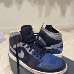 Jordan 1 Mid SE Craft Obsidian French Blue Ashen Slate White
