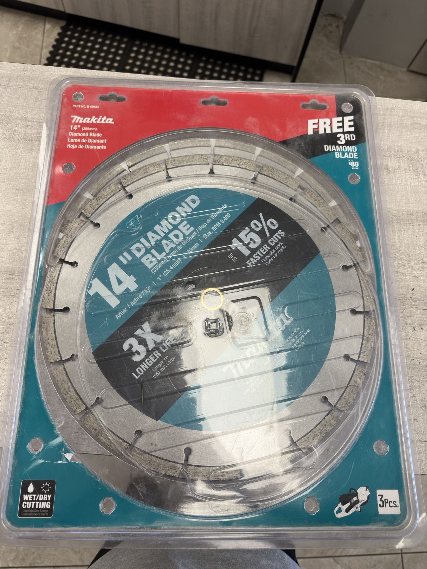 Makita 14 in. Segmented Rim Diamond Blade for General Purpose (3-Pack)
