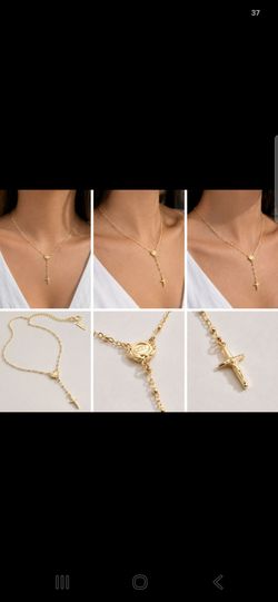Rosario cadena silver chapeado de oro
