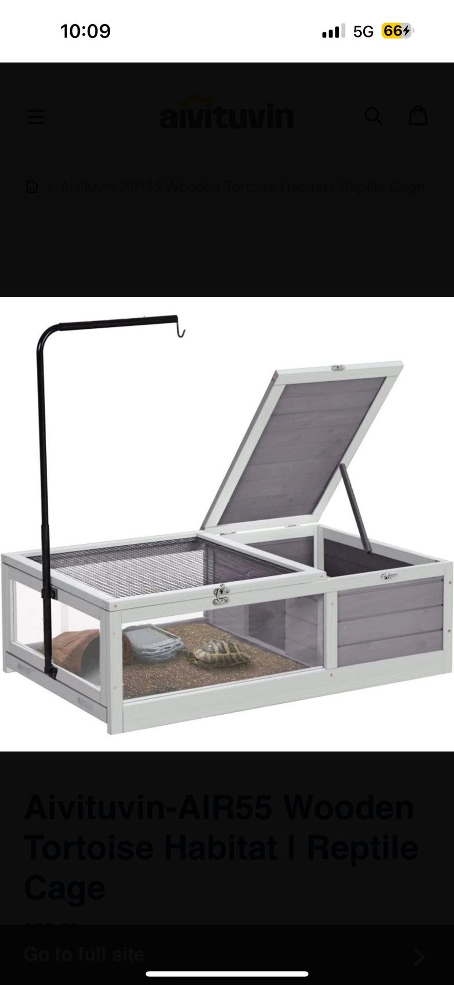 Aivituvin-AIR55 Wooden Tortoise Habitat | Reptile Cage