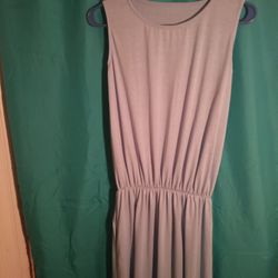 Light Blue Sleeveless Tank Dress With Pockets 