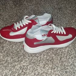 Men's Prada America's Cup Patent Leather Patchwork Sneakers