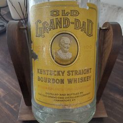 Vintage Whiskey Bottle In Stand (EMPTY)