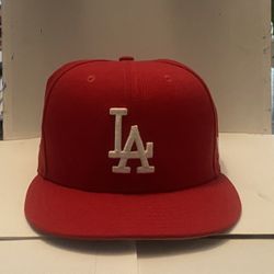 Red Fitted LA Dodgers Hat