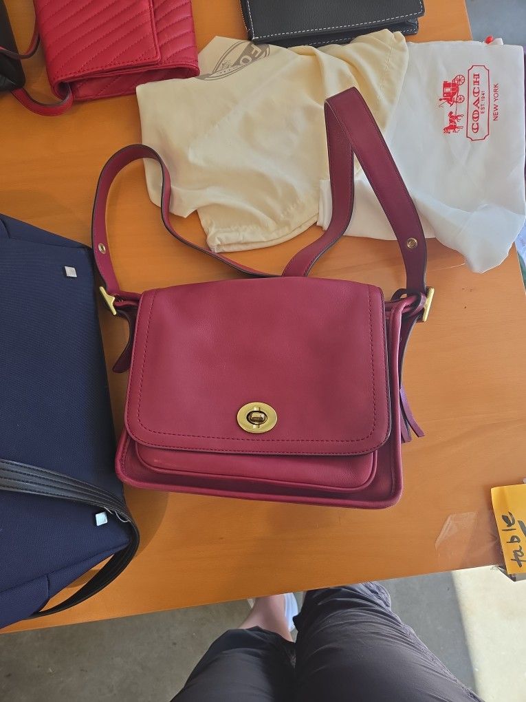 Coach Mauve Leather Crossbody Purse