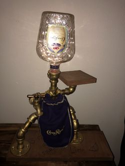 Crown Royal Bottle Industrial Pipe Lamp