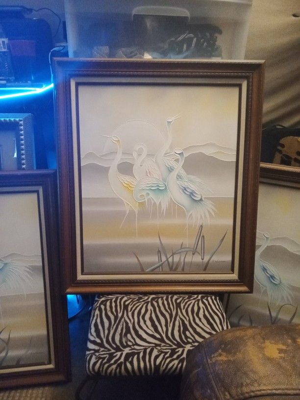 Signed Framed Paintings By P. Vernon