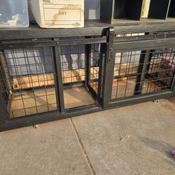 Black Farmhouse Style Furniture Kennel Dog Crate