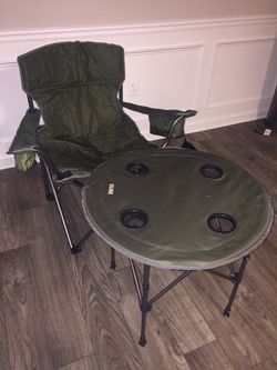 Camp chair and folding table