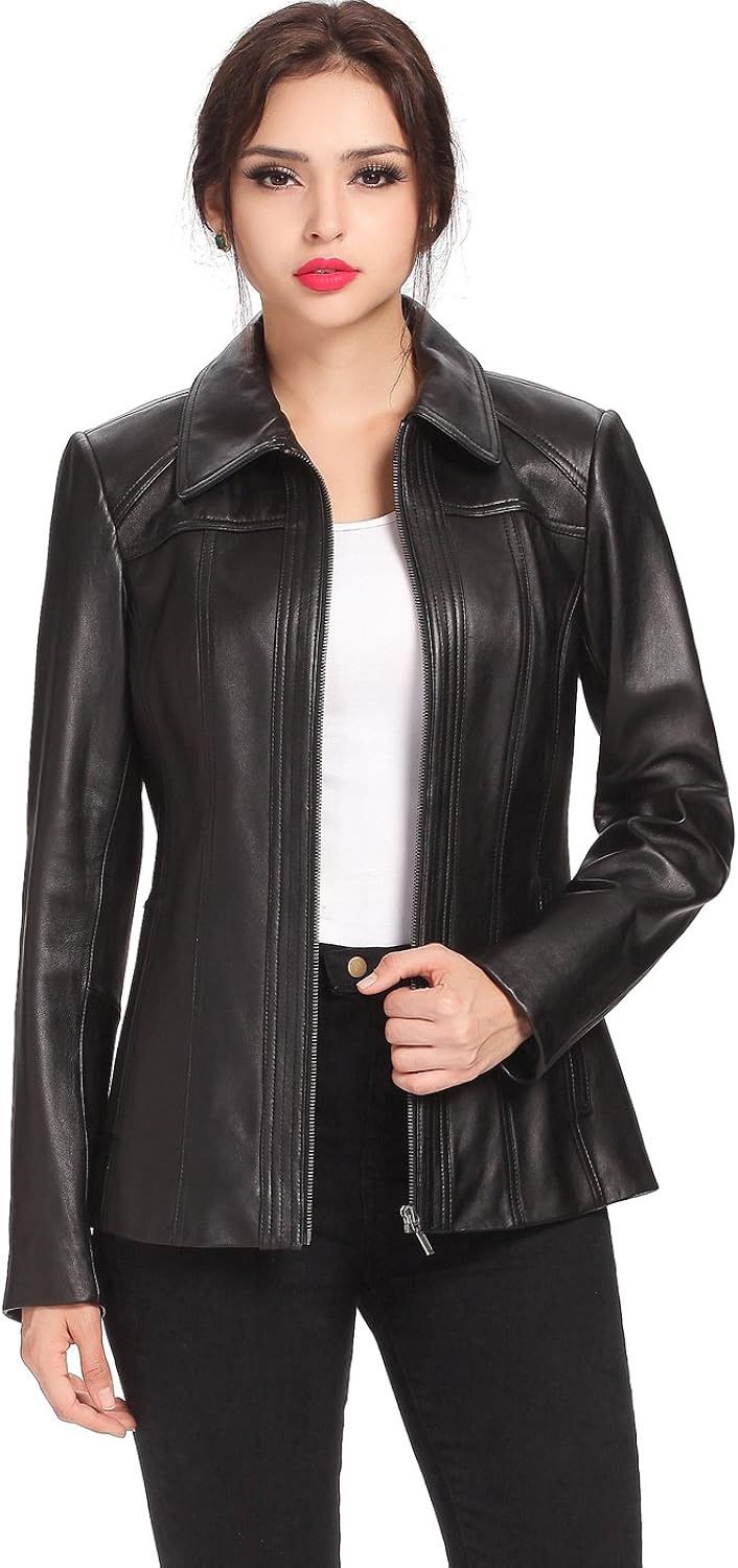 BGSD Women Ellen Lambskin Leather Jacket 2x