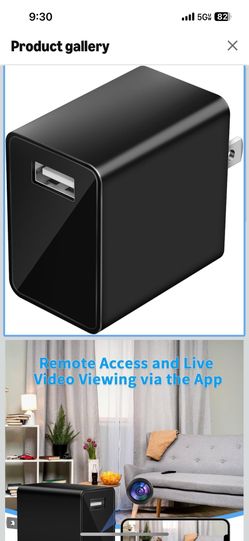 Wireless Hidden Camera USB Charger - Mini Spy Cam WiFi Nanny Cam - Local/Cloud Storage