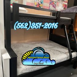Twin Full Black Bunk Bed With Mattresses Colchones Nuevos