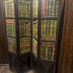 Books Room divider folding screen H 77'' W 12'' 