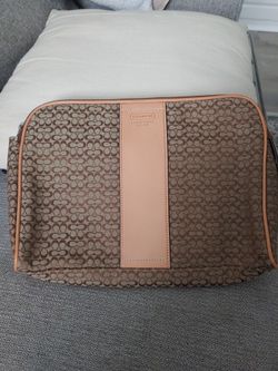 COACH Signature Canvas/Leather Toiletry Clutch