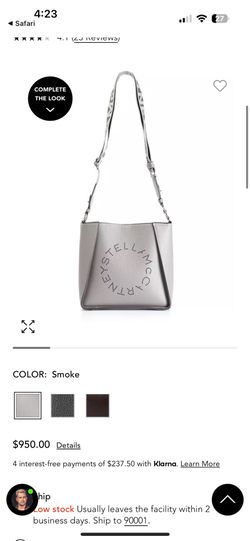 Stella McCartney Logo Crossbody Color Smoke 