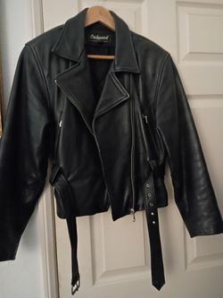 Oakwood Black Leather Moto Jacket with Belt