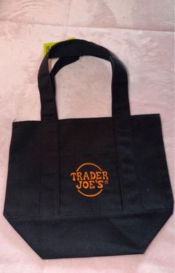 Trader Joe's Black Canvas Mini Tote Bag