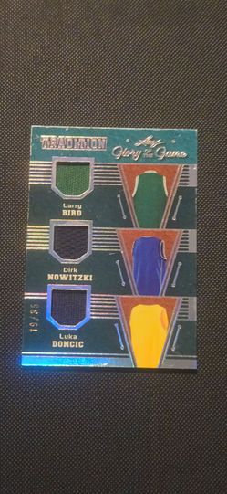 2025 Larry Bird/ Dirk Nowitzki/Luka Doncic Game Used Jersey Patched