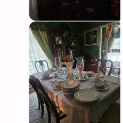 Dinning  Room  Set With China Cabinet Cherry  Color