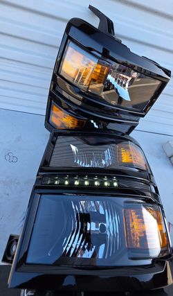 14-15 Chevrolet Silverado LED DRL Headlights Luces Micas Calaveras Faros Faroles Focos Headlamps Chevy
