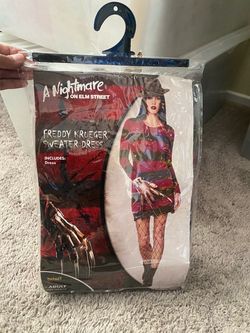 New Freddy Krueger Sweater Dress Halloween Costume