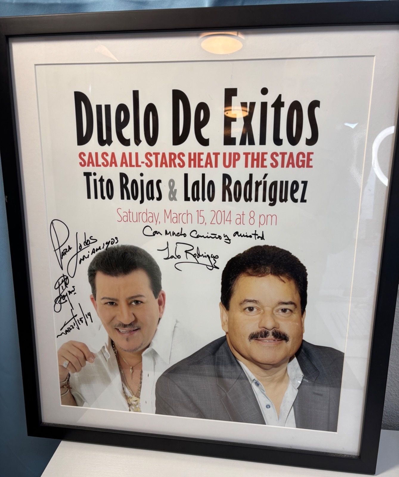Tito Rojas Salsa Music Signed Lalo Rodriguez Poster Puerto Rico