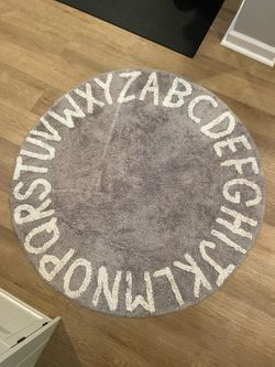 3ft Kids Gray Alphabet ABC Rug
