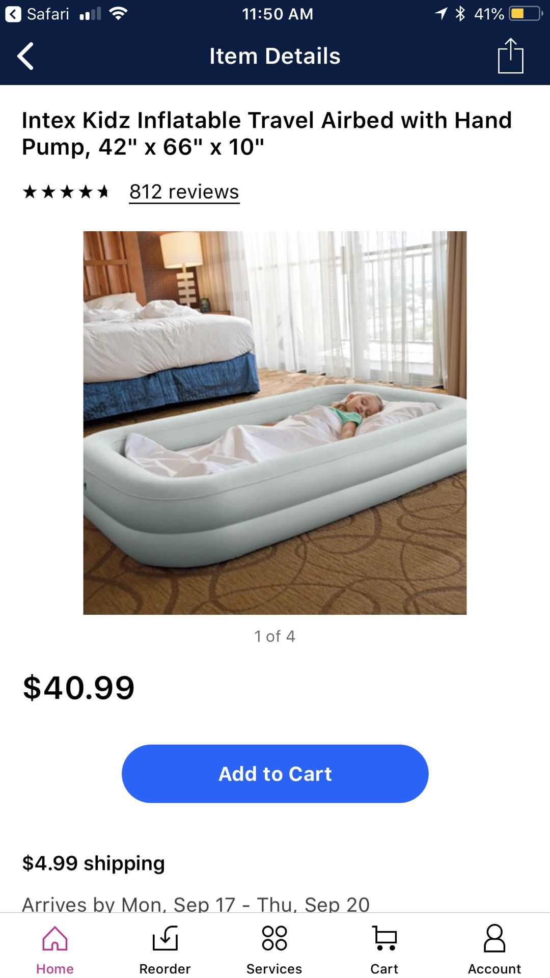 Kids air mattress