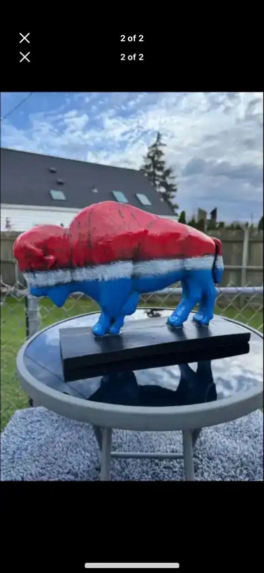 The Red White And Blue Buffalo Statue