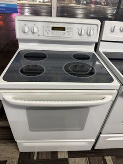 White He Glass Top Electric Stove 