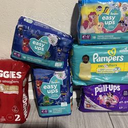 Pampers & Huggies Sizes 1,2 & 4t-5t $6.50 Each