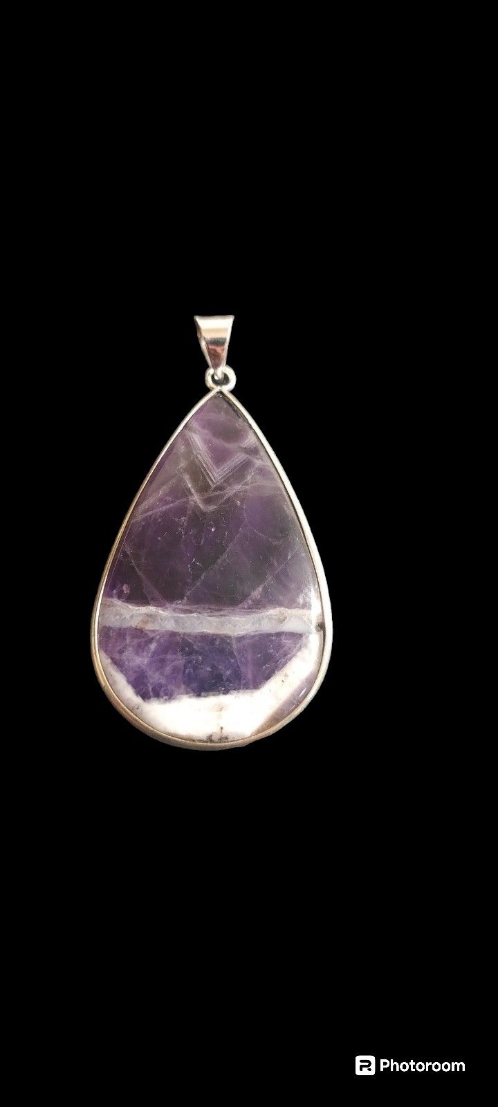 925 Fine Solid Stamped Sterling Silver Genuine Amethyst Lace 2 1/2 Pendant. Not Plated or Filled.