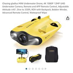 Chasing gladius MINI Underwater Drone, 4K 1080P 12MP UHD Underwater Camera, Remote and APP Remote Control, Adjustable Attitude ±45°, Dive to 330ft, RO