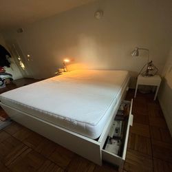 IKEA Queen Size Bed with Hidden Storage – Great Condition