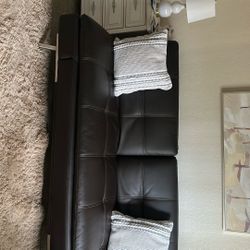 Futon, Faux Leather Sofa Or Bed