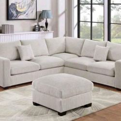 BRAND NEW 4PCS SECTIONAL SOFA SET WITH OTTOMAN AND ACCENT PILLOW INCLUDED $499