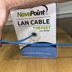 NavePoint Cat5e LAN Cable – 180FT (54.9m) – Blue