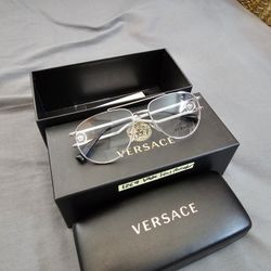 New Versace Aviator Clear Lens Unisex Sunglasses 
