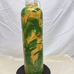 Handcrafted Marbled Glow Jar - Green And Yellow– Unique Lighted Decor
