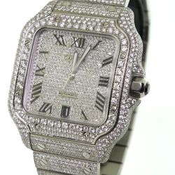 Cartier Santos 40mm Diamond Automatic Stainless Steel Watch  
