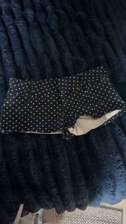 Dark navy blue low rise polka dot shorts