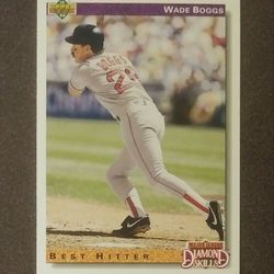 1991 Upper Deck 1992 Wade Boggs Diamond Skills Best Hitter #346 Boston Red Sox Baseball Card Vintage Collectible Sports MLB