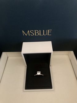 MSBLUE 1.5ct Radiant Cut Moissanite Engagement Ring