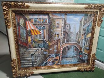 Very Beautiful Large Oil Painting  Vintage 