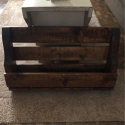 Solid Wood Wine And Glass Holder