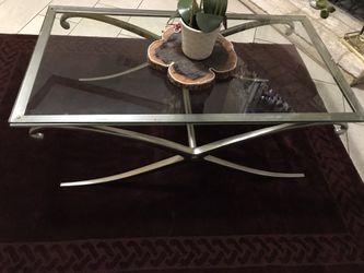 Glass coffe table and 2 end tables